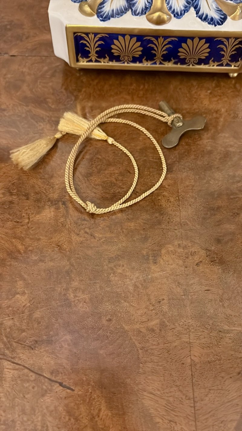 Outstanding Quality Large Antique Victorian French Porcelain and Gilded Metal Clock Set - Image 20